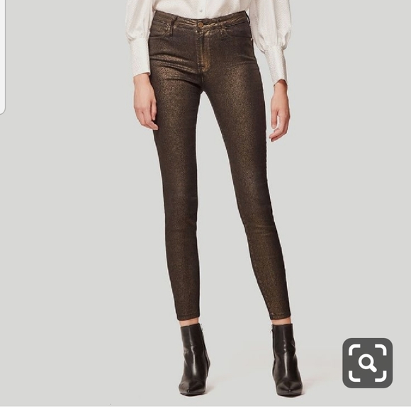 Frame Le High Skinny Ankle Metallic Jeans - Picture 1 of 3